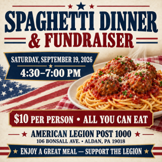 2026 spaghetti dinner at the Legion